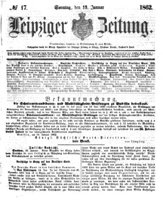 Leipziger Zeitung Sonntag 19. Januar 1862
