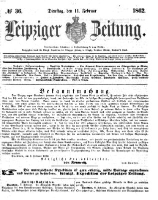 Leipziger Zeitung Dienstag 11. Februar 1862