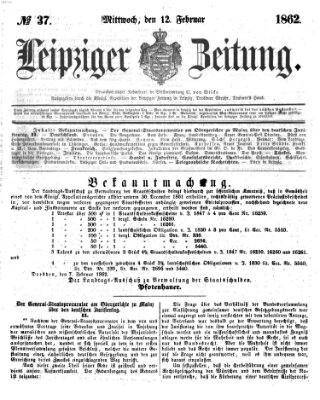 Leipziger Zeitung Mittwoch 12. Februar 1862