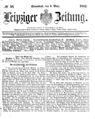 Leipziger Zeitung Samstag 8. März 1862