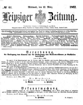 Leipziger Zeitung Mittwoch 12. März 1862