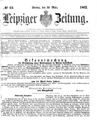 Leipziger Zeitung Freitag 14. März 1862