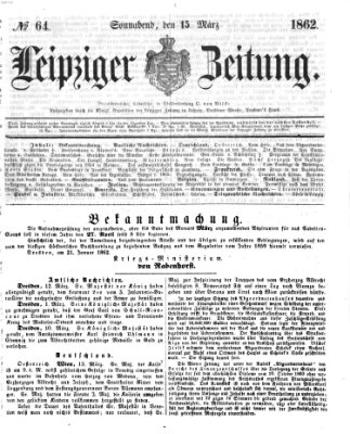 Leipziger Zeitung Samstag 15. März 1862
