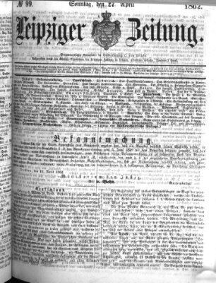 Leipziger Zeitung Sonntag 27. April 1862