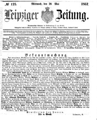 Leipziger Zeitung Mittwoch 28. Mai 1862