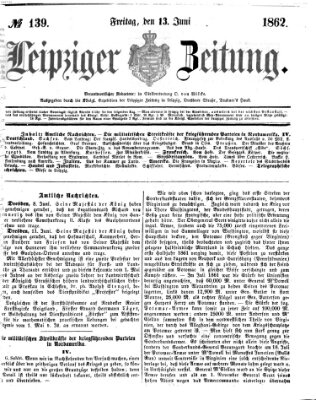 Leipziger Zeitung Freitag 13. Juni 1862