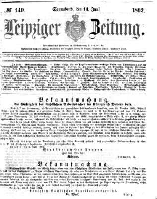 Leipziger Zeitung Samstag 14. Juni 1862