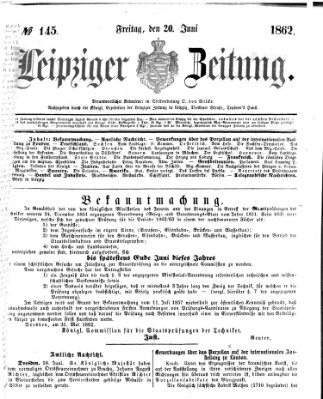 Leipziger Zeitung Freitag 20. Juni 1862