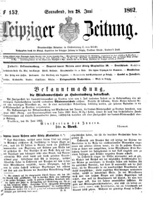 Leipziger Zeitung Samstag 28. Juni 1862