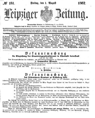Leipziger Zeitung Freitag 1. August 1862