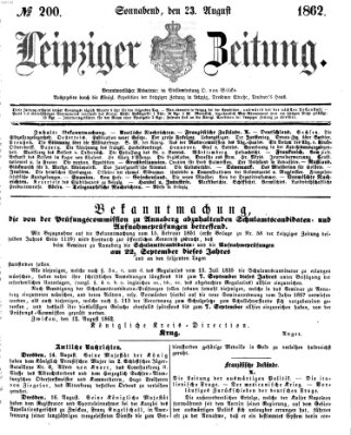 Leipziger Zeitung Samstag 23. August 1862