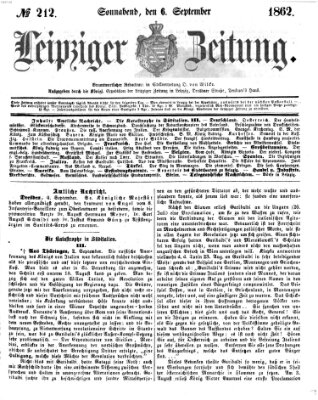 Leipziger Zeitung Samstag 6. September 1862