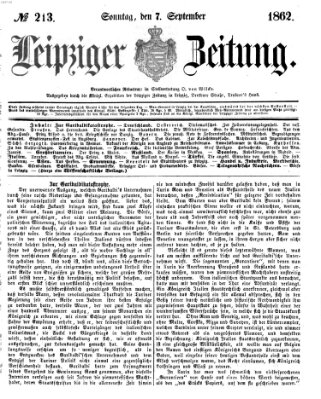 Leipziger Zeitung Sonntag 7. September 1862