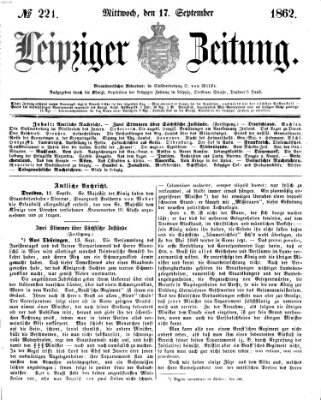 Leipziger Zeitung Mittwoch 17. September 1862