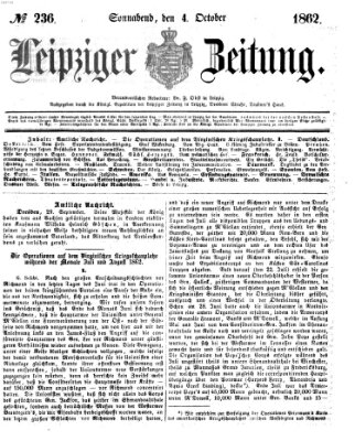 Leipziger Zeitung Samstag 4. Oktober 1862