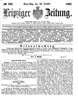 Leipziger Zeitung Donnerstag 16. Oktober 1862