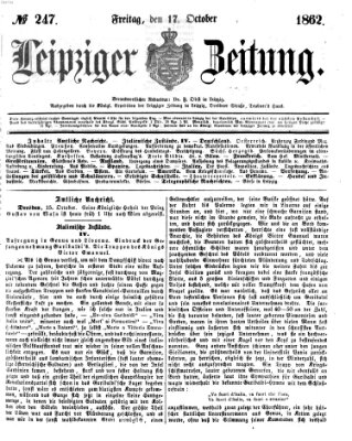 Leipziger Zeitung Freitag 17. Oktober 1862