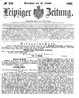 Leipziger Zeitung Samstag 18. Oktober 1862