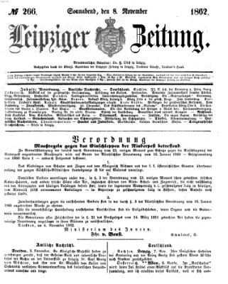 Leipziger Zeitung Samstag 8. November 1862