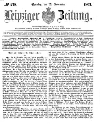 Leipziger Zeitung Sonntag 23. November 1862