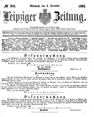 Leipziger Zeitung Mittwoch 3. Dezember 1862