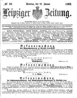 Leipziger Zeitung Sonntag 11. Januar 1863