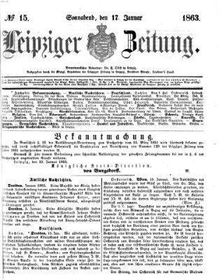 Leipziger Zeitung Samstag 17. Januar 1863