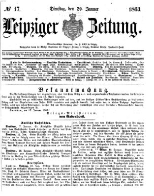 Leipziger Zeitung Dienstag 20. Januar 1863