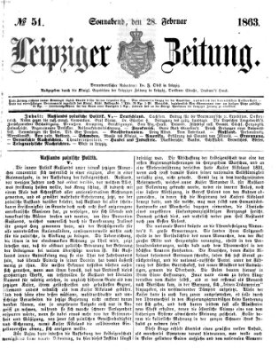 Leipziger Zeitung Samstag 28. Februar 1863