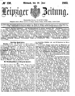 Leipziger Zeitung Mittwoch 10. Juni 1863