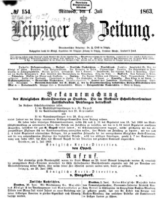 Leipziger Zeitung Mittwoch 1. Juli 1863