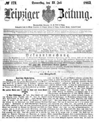 Leipziger Zeitung Donnerstag 23. Juli 1863