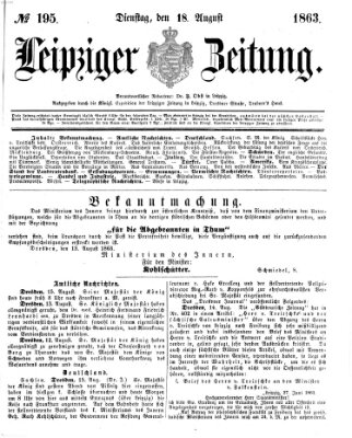 Leipziger Zeitung Dienstag 18. August 1863