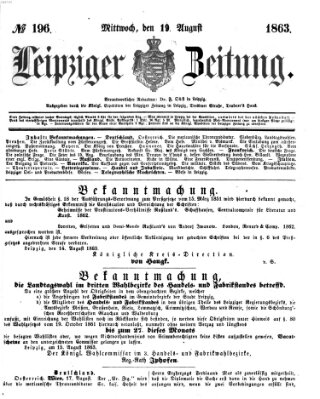 Leipziger Zeitung Mittwoch 19. August 1863