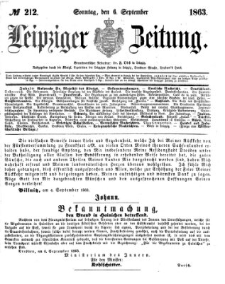 Leipziger Zeitung Sonntag 6. September 1863