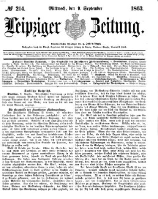 Leipziger Zeitung Mittwoch 9. September 1863