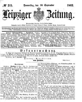 Leipziger Zeitung Donnerstag 10. September 1863