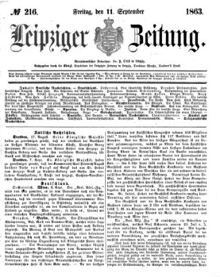 Leipziger Zeitung Freitag 11. September 1863