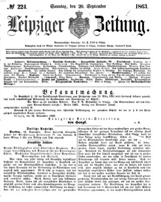 Leipziger Zeitung Sonntag 20. September 1863