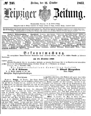 Leipziger Zeitung Freitag 16. Oktober 1863