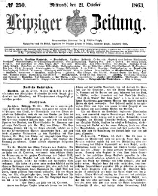 Leipziger Zeitung Mittwoch 21. Oktober 1863