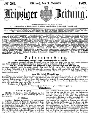 Leipziger Zeitung Mittwoch 2. Dezember 1863
