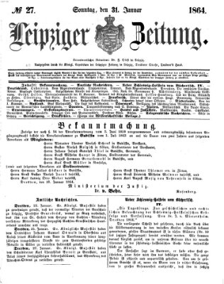 Leipziger Zeitung Sonntag 31. Januar 1864
