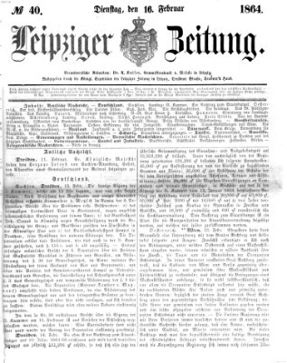 Leipziger Zeitung Dienstag 16. Februar 1864