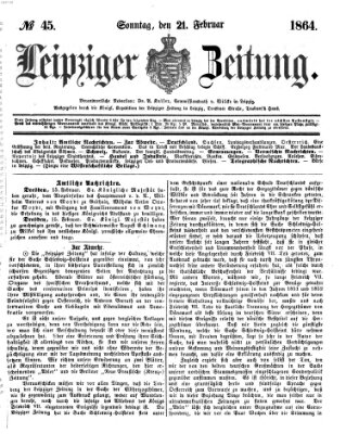 Leipziger Zeitung Sonntag 21. Februar 1864
