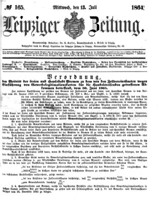 Leipziger Zeitung Mittwoch 13. Juli 1864