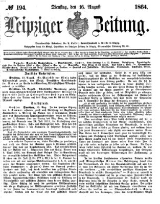 Leipziger Zeitung Dienstag 16. August 1864