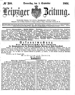 Leipziger Zeitung Donnerstag 1. September 1864