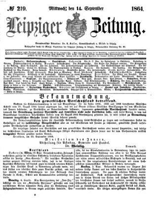 Leipziger Zeitung Mittwoch 14. September 1864