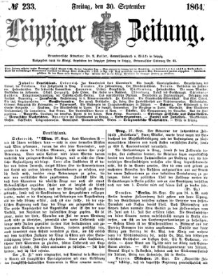 Leipziger Zeitung Freitag 30. September 1864